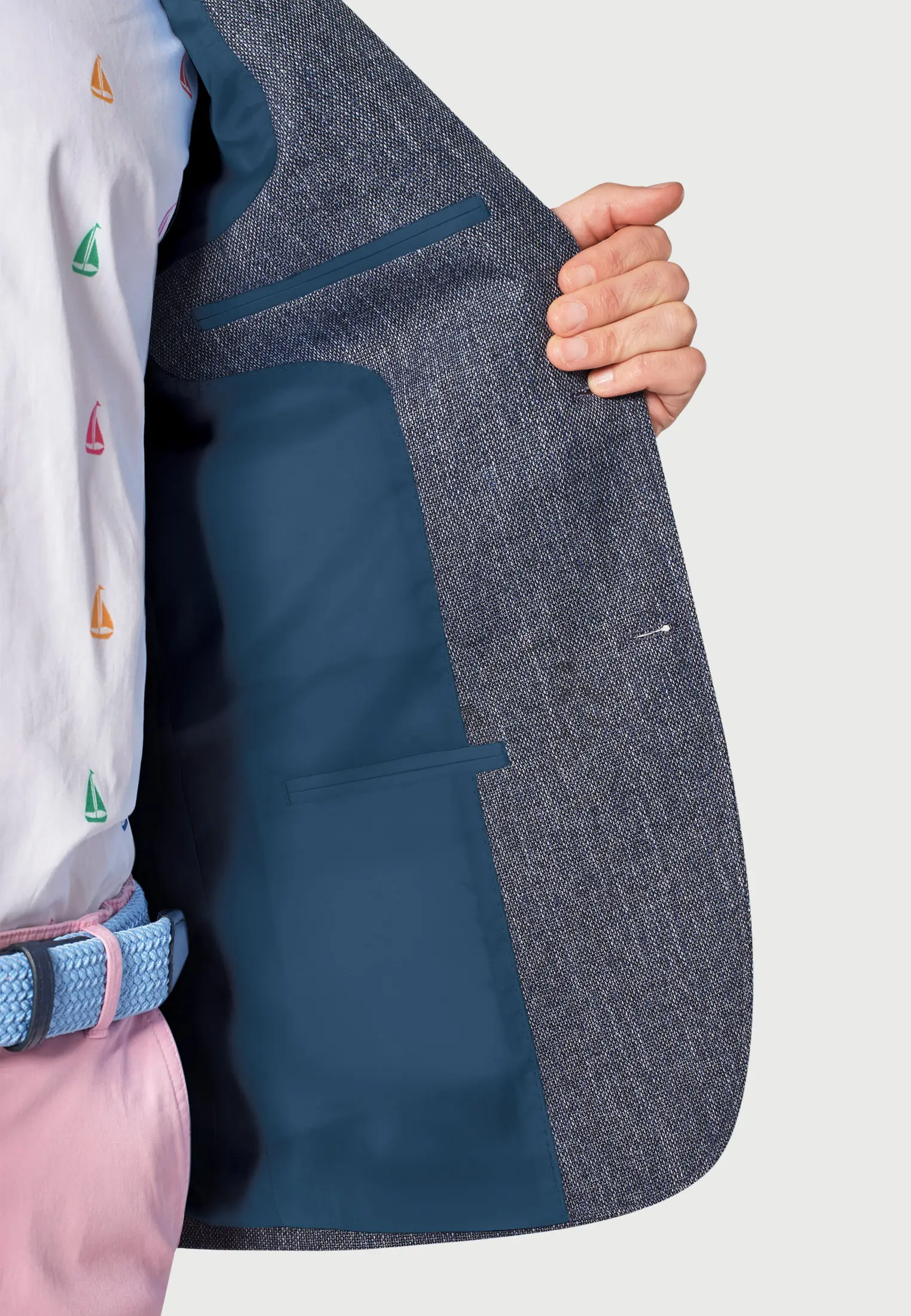 Regular Fit Greig Mid Blue Textured Jacket - Image 2