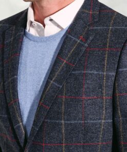 Alternative view of Tailored Fit Haincliffe Blue Check Wool Suit Jacket