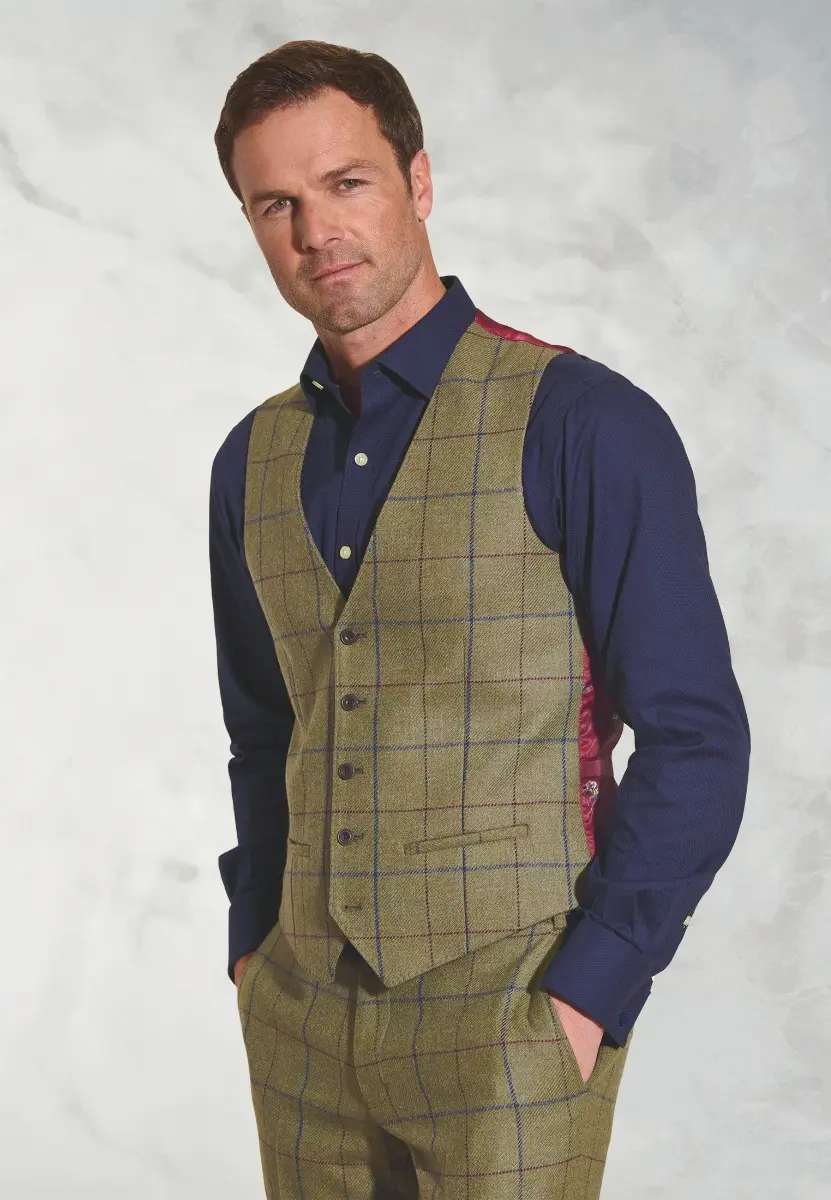 Haincliffe Green Check Wool Suit - Image 3