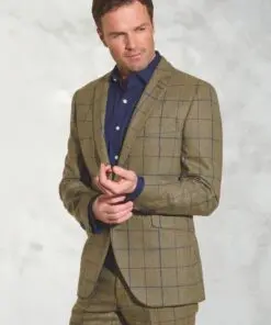 Tailored Fit Haincliffe Green Check Wool Suit Jacket