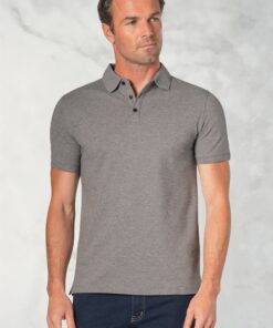 Hampton Cotton Stretch Grey Marl Polo Shirt