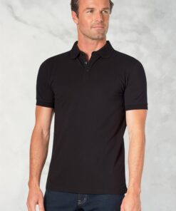 Hampton Cotton Stretch Black Polo Shirt
