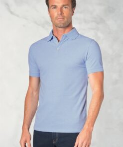 Hampton Cotton Stretch Sky Blue Marl Polo Shirt