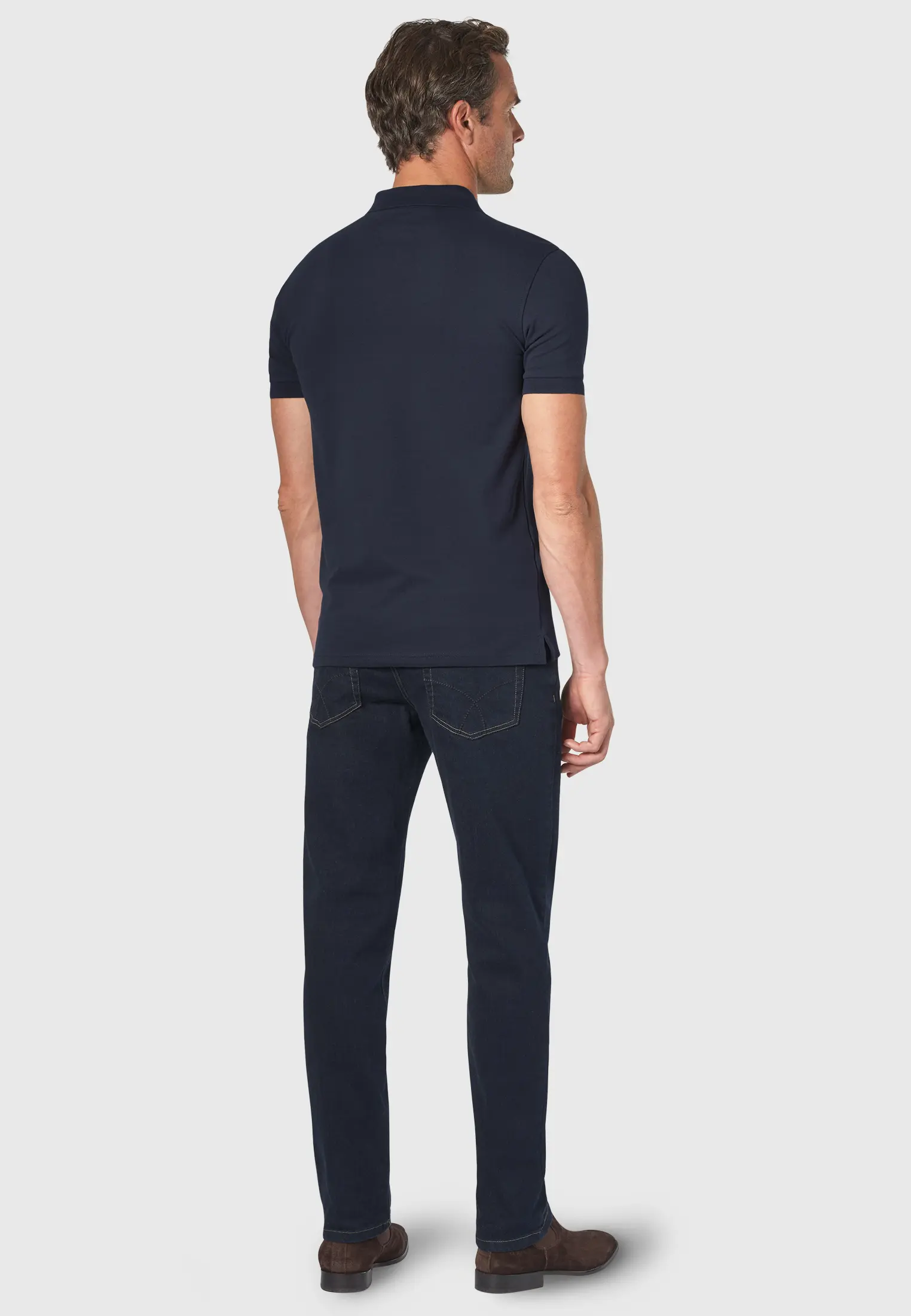 Hampton Cotton Stretch Navy Polo Shirt - Image 2