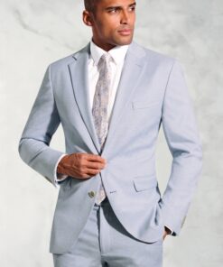 Tailored Fit Hardy Blue Textured Occasion Suit Jacket