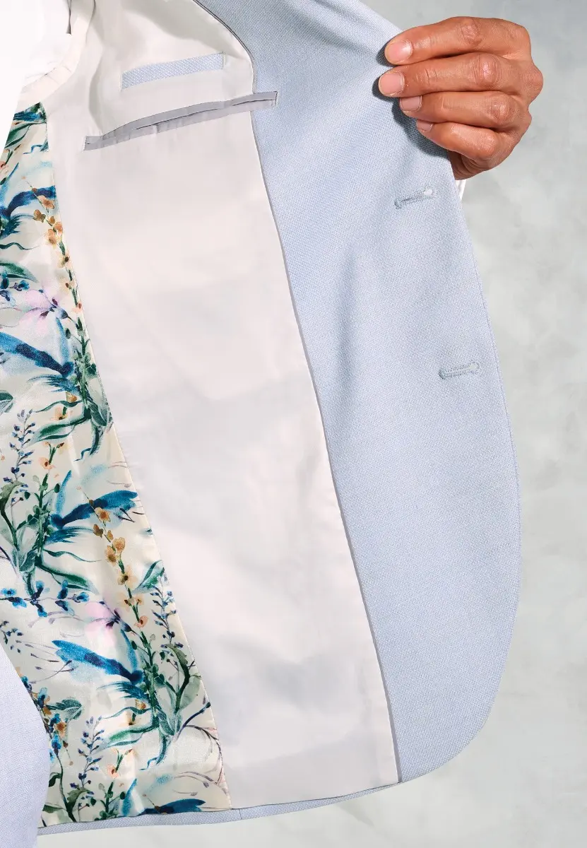 Tailored Fit Hardy Blue Textured Occasion Suit Jacket - Image 2