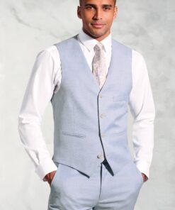 Tailored Fit Hardy Blue Textured Occasion Suit Waistcoat