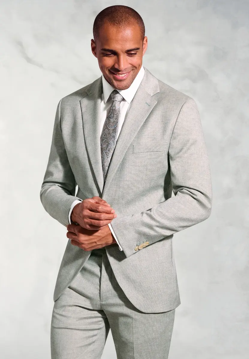 Tailored Fit Hardy Green Textured Occasion Suit Jacket