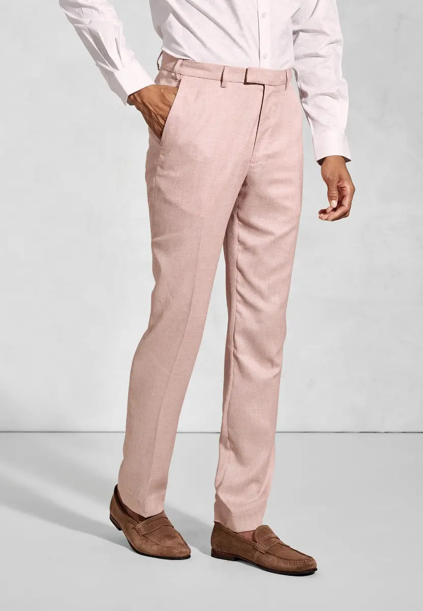 Tailored Fit Hardy Pink Textured Occasion Suit Trouser
