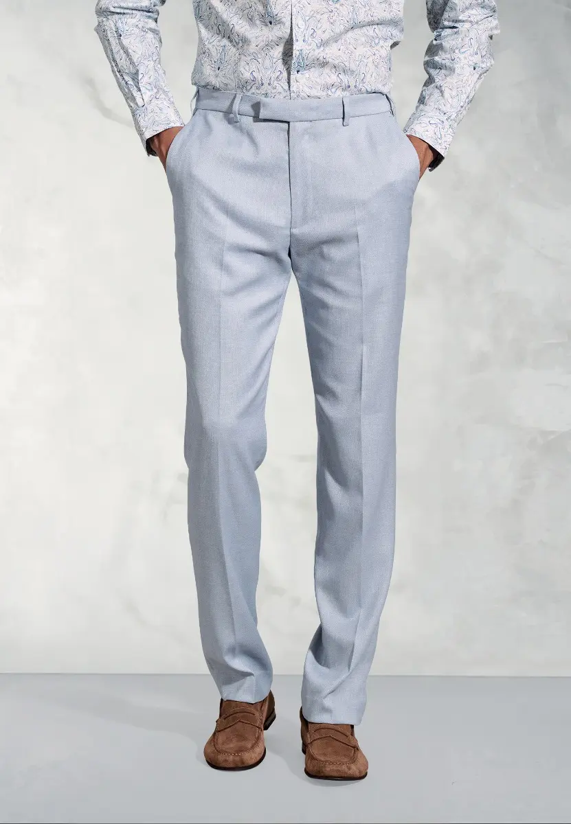 Tailored Fit Hardy Blue Textured Occasion Suit Trouser