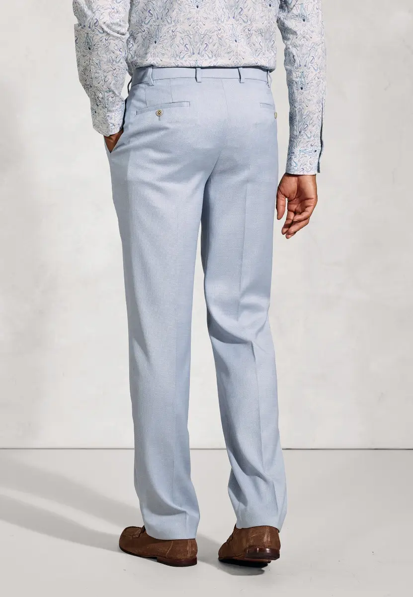 Tailored Fit Hardy Blue Textured Occasion Suit Trouser - Image 2