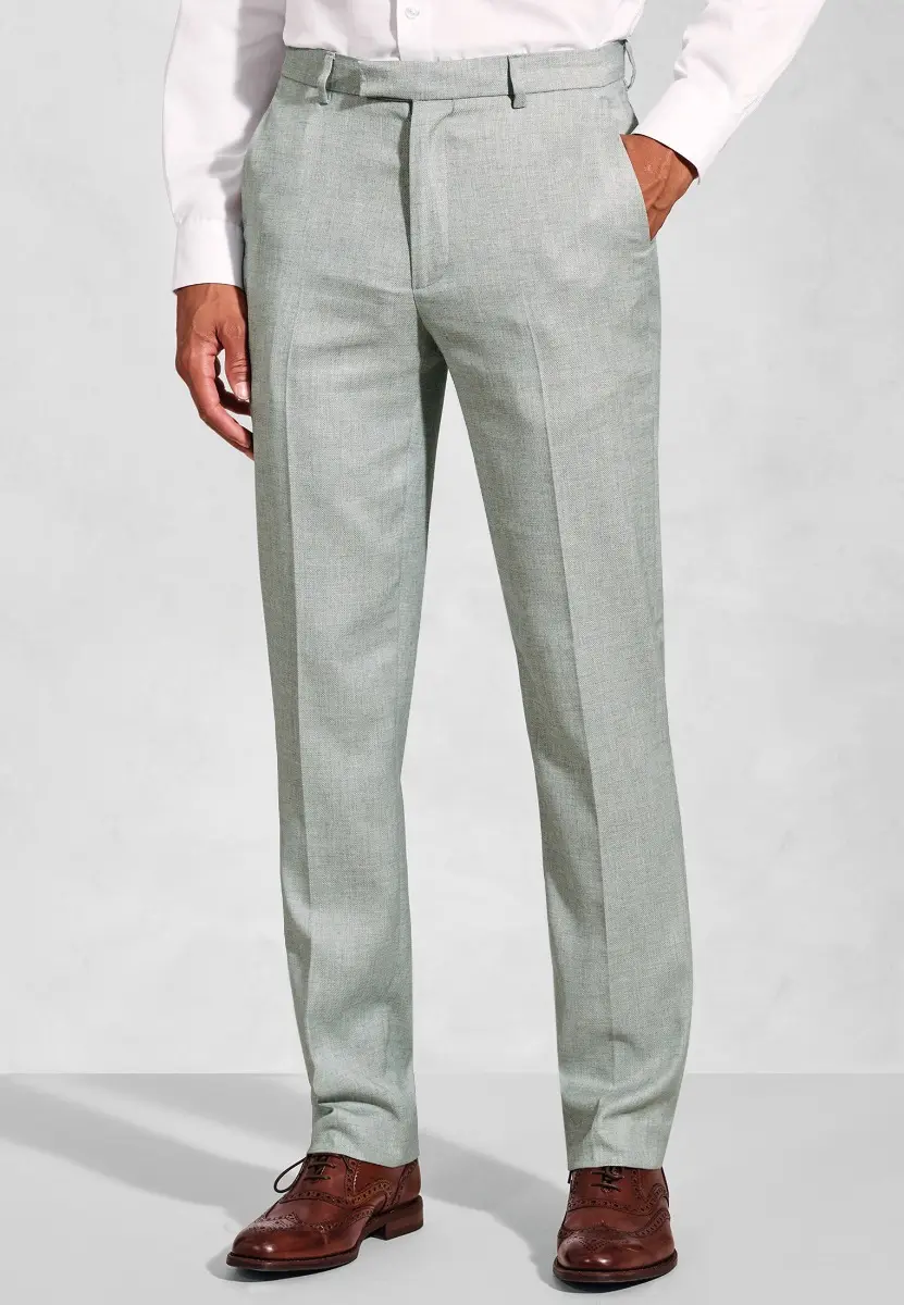 Tailored Fit Hardy Green Textured Occasion Suit Trouser