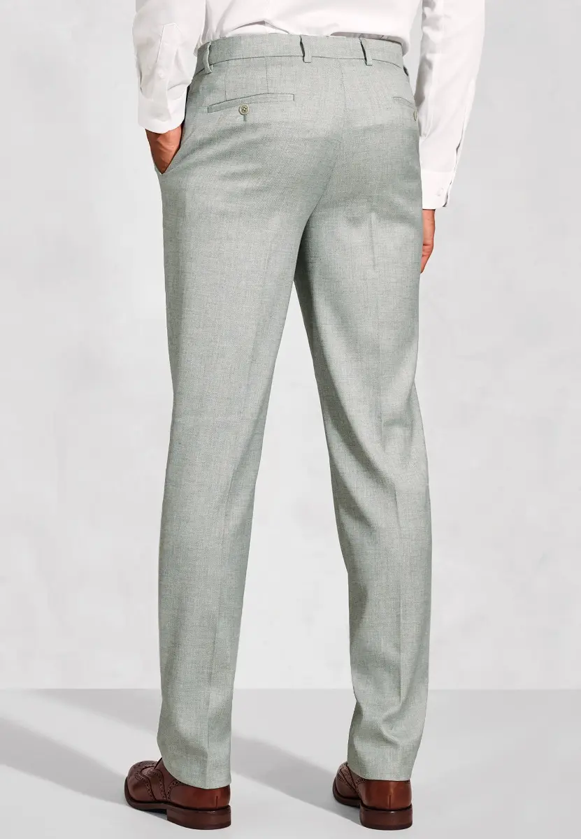 Tailored Fit Hardy Green Textured Occasion Suit Trouser - Image 2