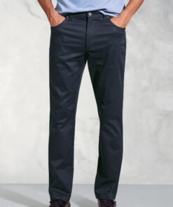 Regular Fit Harrelson Navy Slub Cotton 5 Pocket Trousers