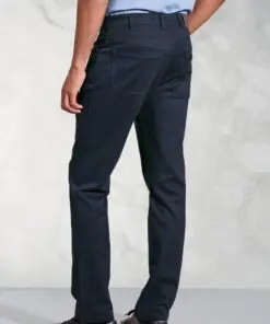 Alternative view of Regular Fit Harrelson Navy Slub Cotton 5 Pocket Trousers
