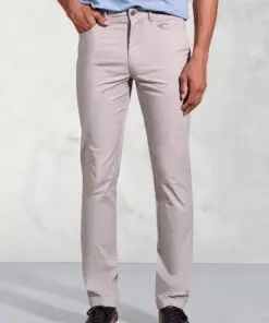 Regular Fit Harrelson Silver Grey Slub Cotton 5 Pocket Trousers