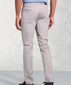 Alternative view of Tailored Fit Harrelson Silver Grey Slub Cotton 5 Pocket Trousers