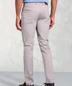 Alternative view of Regular Fit Harrelson Silver Grey Slub Cotton 5 Pocket Trousers