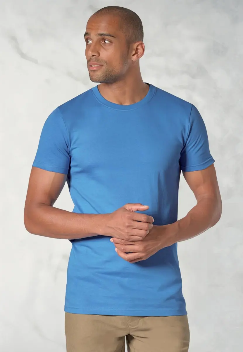 Hawkes Sea Blue Pure Cotton Jersey T-Shirt