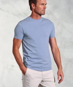 Hawkes Blue Marl Cotton Blend Jersey T-Shirt