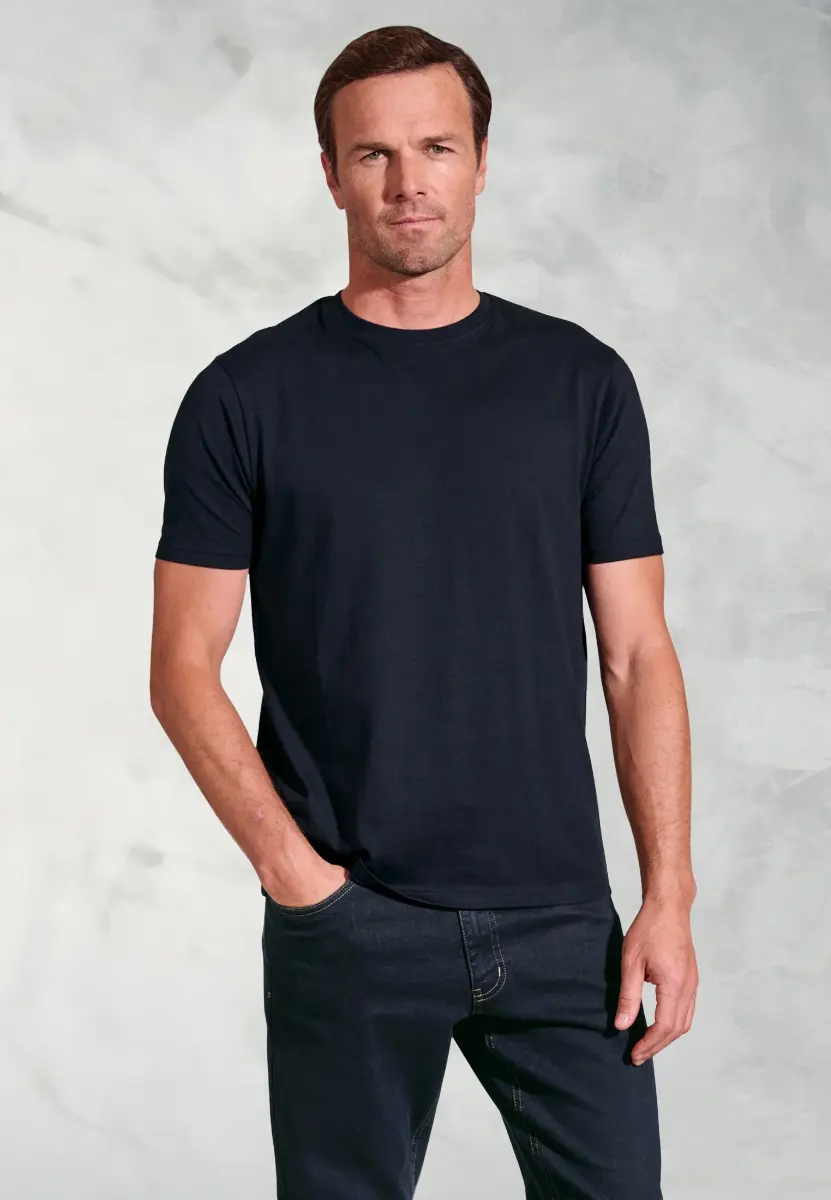 Hawkes Dark Navy Pure Cotton Jersey T-Shirt