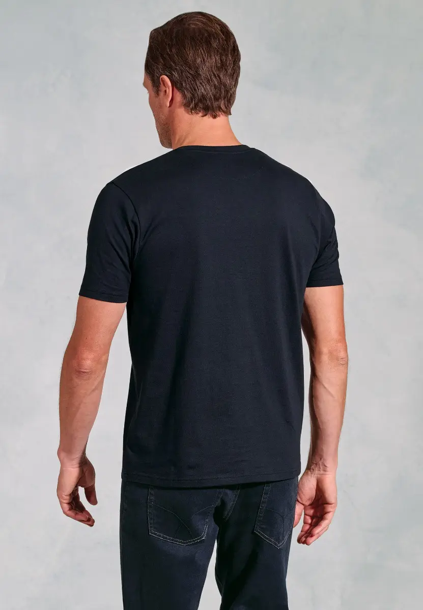Hawkes Dark Navy Pure Cotton Jersey T-Shirt - Image 2
