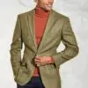 Regular Fit Helsinki Olive Check Pure New Wool Tweed Jacket