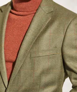 Alternative view of Regular Fit Helsinki Olive Check Pure New Wool Tweed Jacket