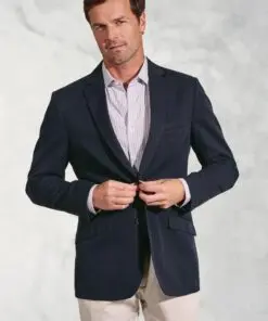 Regular Fit Hemsworth Navy Washed Cotton Linen Jacket