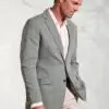 Regular Fit Hemsworth Sage Washed Cotton Linen Jacket