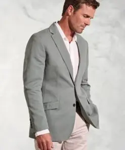 Regular Fit Hemsworth Sage Washed Cotton Linen Jacket