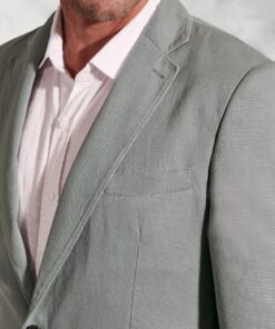 Alternative view of Regular Fit Hemsworth Sage Washed Cotton Linen Jacket