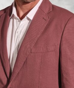 Alternative view of Regular Fit Hemsworth Raspberry Washed Cotton Linen Jacket