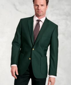 Regular Fit Henley Green Wool Blend Blazer