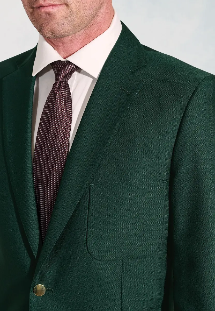 Regular Fit Henley Green Wool Blend Blazer - Image 2