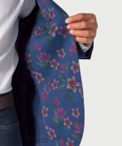 Alternative view of Tailored Fit Henman Blue Floral Print Stetch Cotton Jacket