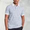 Hiddleston Blue Ditsy Floral Print Polo Shirt