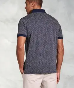Alternative view of Hiddleston Navy Geometric Print Polo Shirt