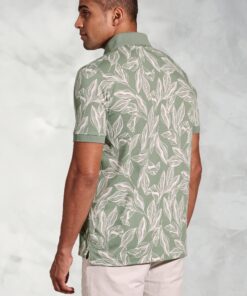 Alternative view of Hiddleston Sage Leaf Print Polo Shirt