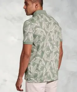 Alternative view of Hiddleston Sage Leaf Print Polo Shirt