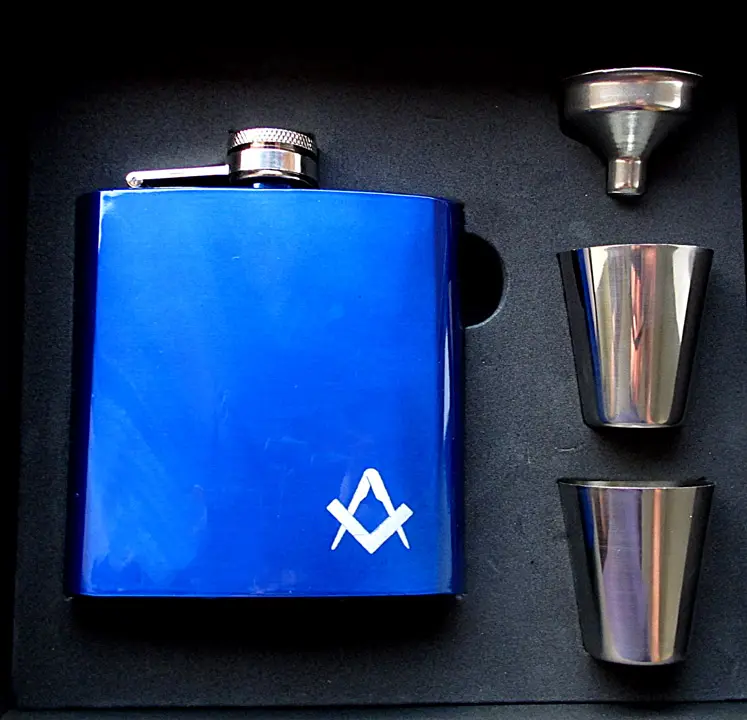 Hip Flask Gift Set in Blue