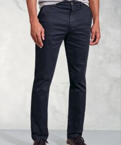 Tailored Fit Holland Navy Sateen Cotton Stretch Trousers