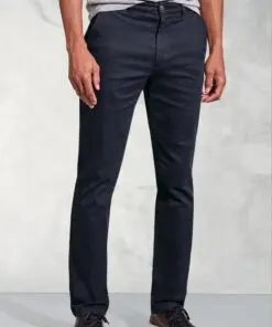 Tailored Fit Holland Navy Sateen Cotton Stretch Trousers