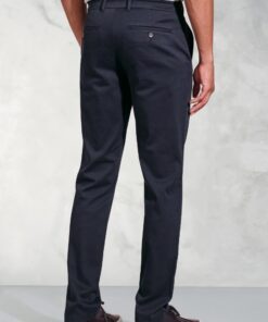 Alternative view of Tailored Fit Holland Navy Sateen Cotton Stretch Trousers