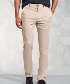 Tailored Fit Holland Stone Sateen Cotton Stretch Trousers
