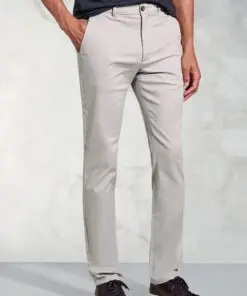 Tailored Fit Holland Silver Grey Sateen Cotton Stretch Trousers
