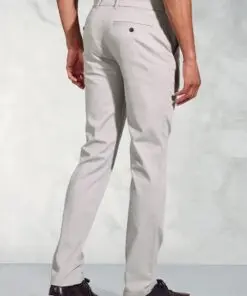 Alternative view of Tailored Fit Holland Silver Grey Sateen Cotton Stretch Trousers