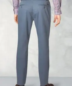 Alternative view of Tailored Fit Illingworth Blue Cotton Stretch Trouser