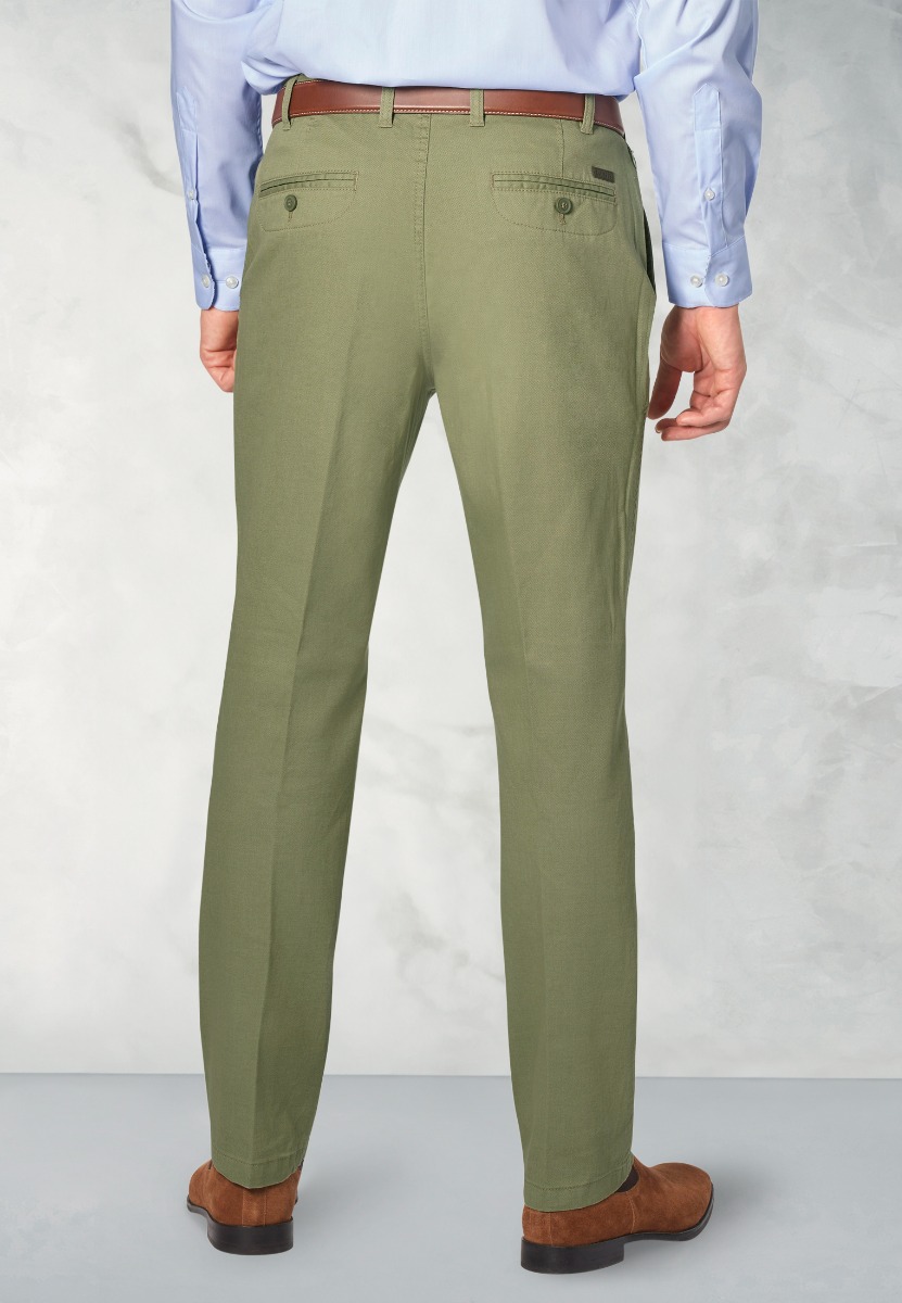 Tailored Fit Illingworth Mint Cotton Stretch Trouser - Image 2