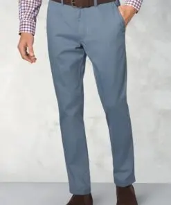 Regular Fit Illingworth Blue Cotton Stretch Trouser